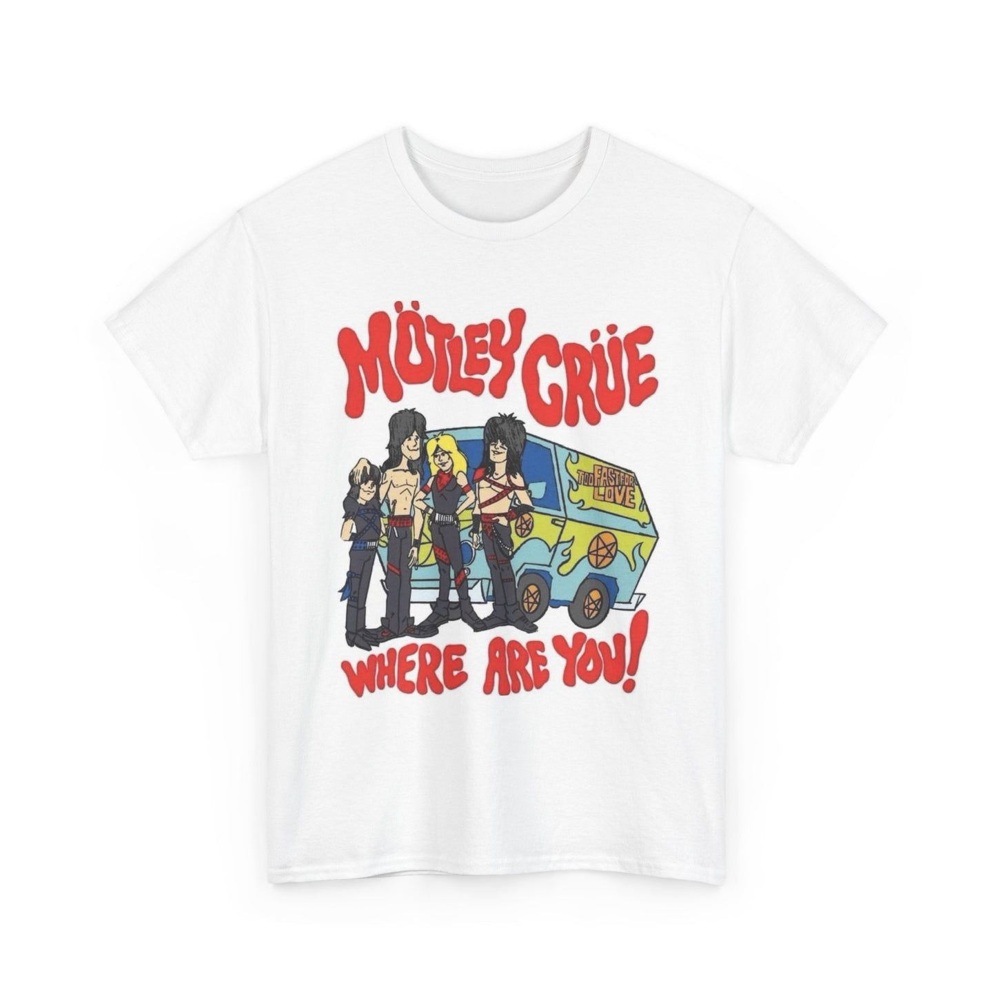 Motley Crue Graphic T Shirt Scooby Doo Funny Unisex Heavy Cotton Tee