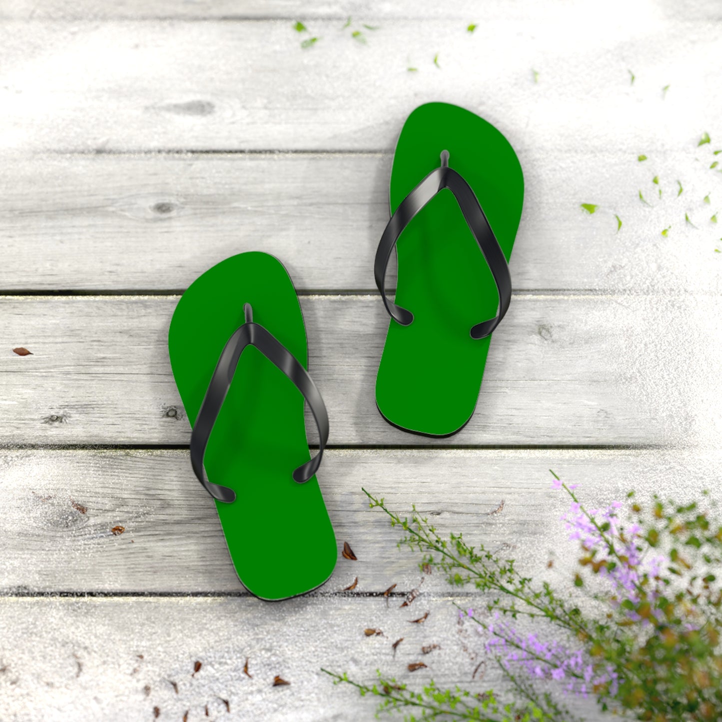 Green Flip Flops, Sandals Slides, Summer Footwear, Brand New