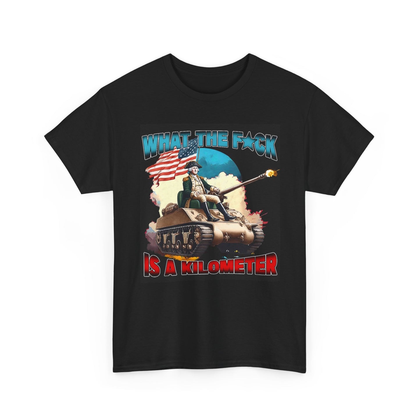 What Is A Kilometer Graphic T Shirt Vintage Heavy Cotton Tee Funny American Flag