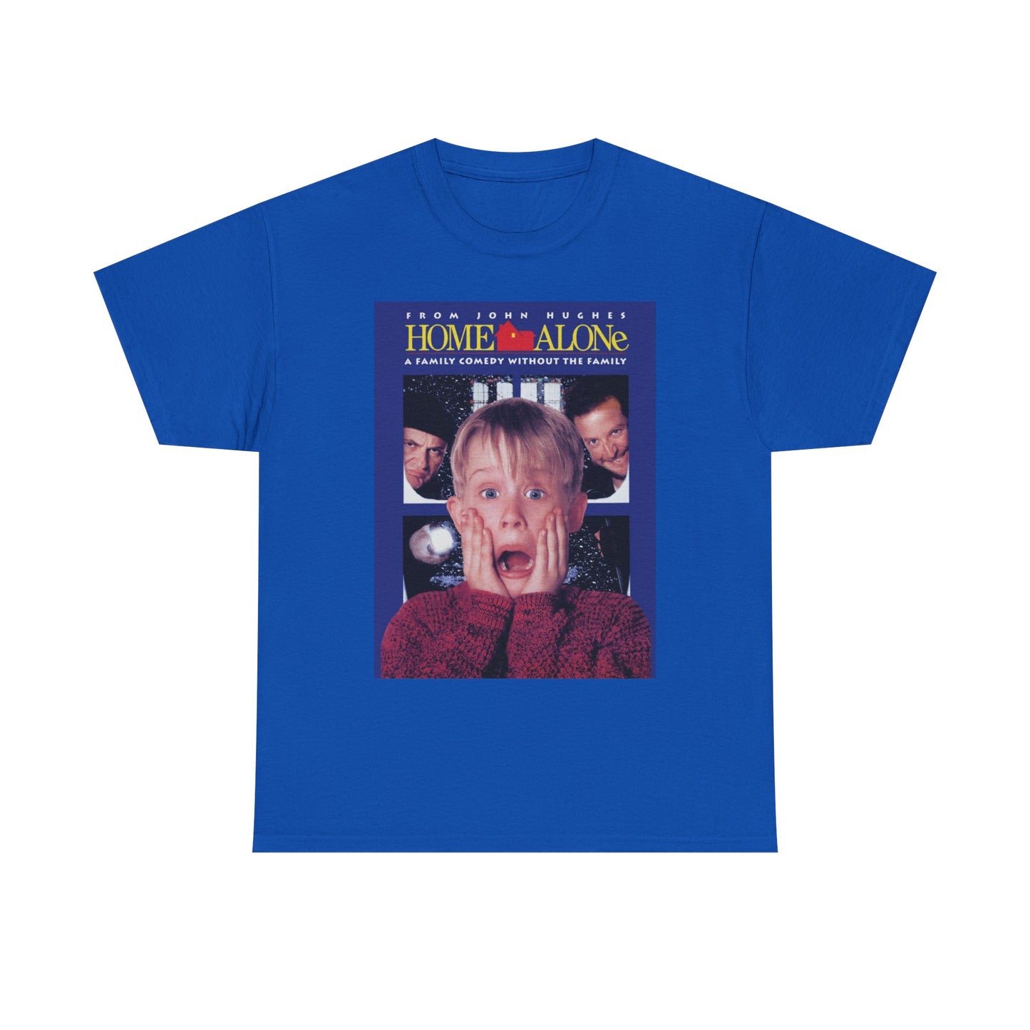 Home Alone T Shirt Retro Movie Poster Christmas Gift Unisex Heavy Cotton Tee