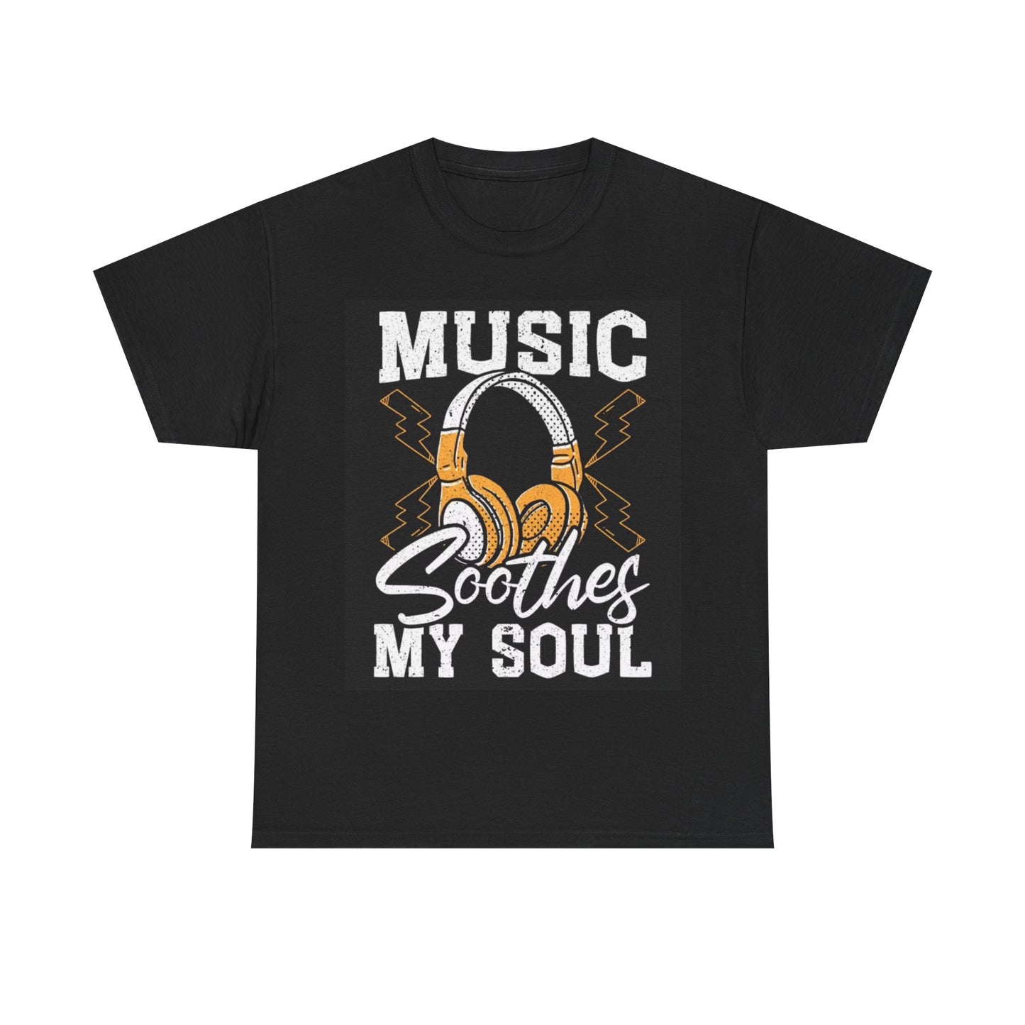 Music Is My Soul Tshirt Retro Headphones Graphic Unisex Heavy Cotton Tee