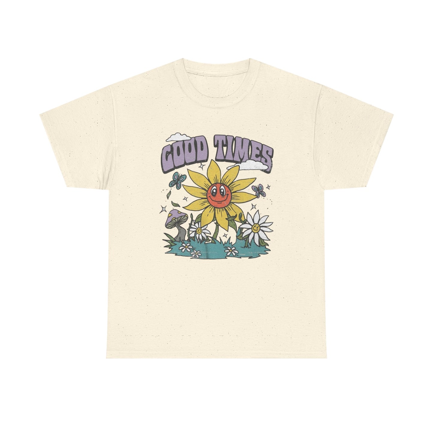 Good Times Sunflower Graphic T Shirt Unisex Heavy Cotton Tee