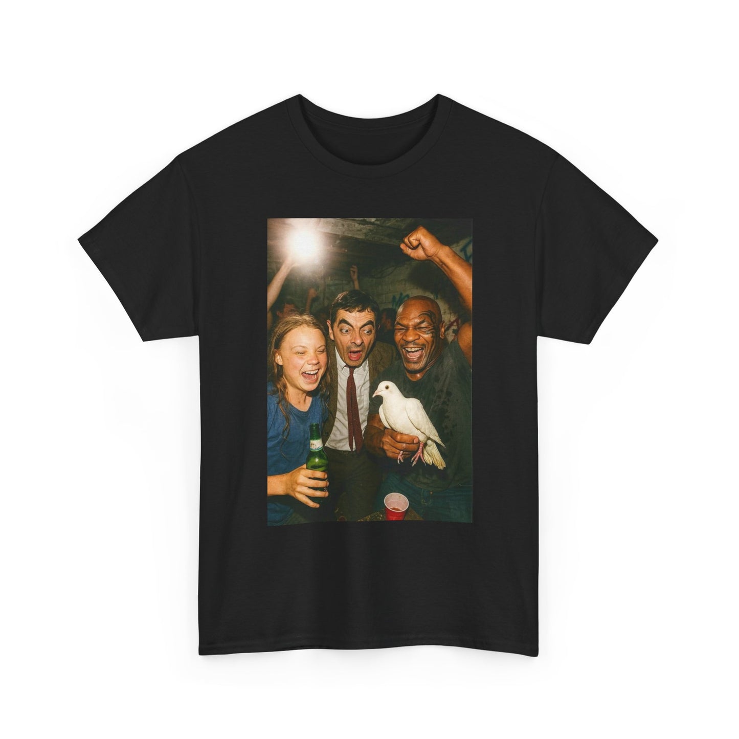 Mike Tyson Mr Bean Funny Graphic T Shirt Unisex Heavy Cotton Tee