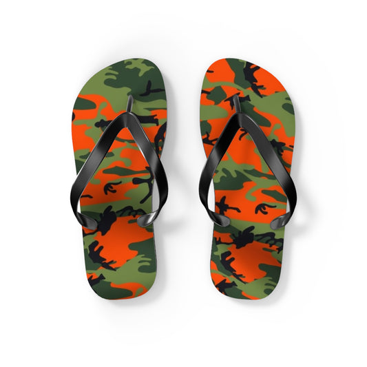 Waves And Sun Sandals Orange Camo Summer Flip Flops Slides BRAND NEW
