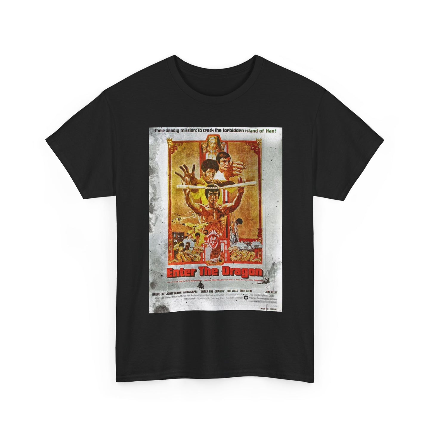 Bruce Lee Tshirt Vintage Enter the Dragon graphic UFC Wrestling Heavy Cotton Tee