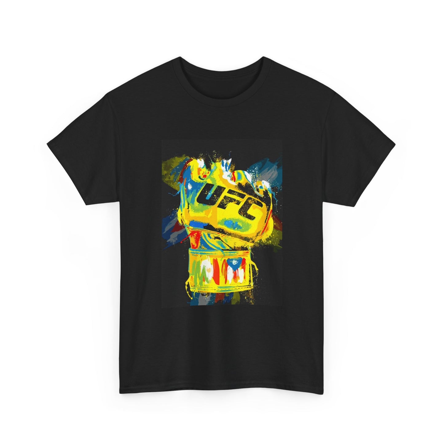 UFC Gloves Tshirt Neon Art Painting MMA Fighting Unisex Heavy Cotton Tee
