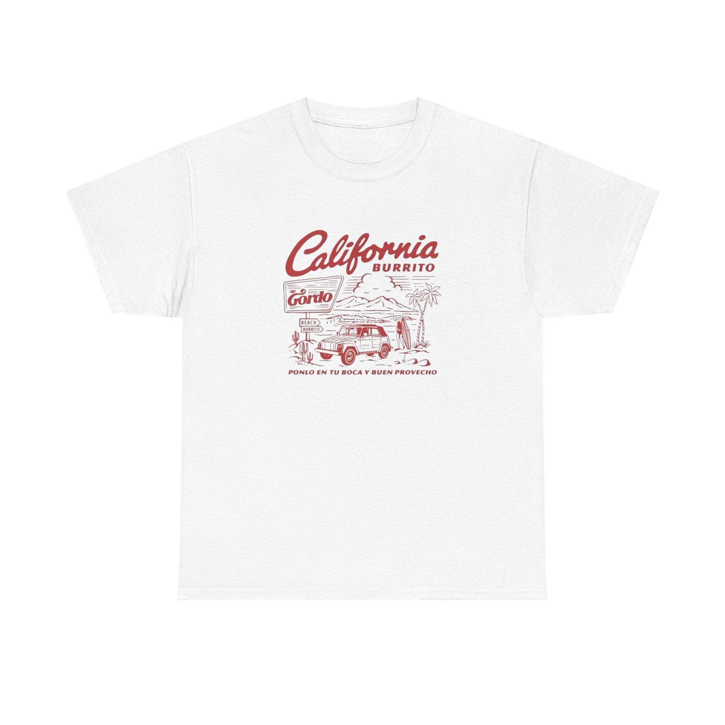 California Burrito Retro Graphic T Shirt S-5XL NEW Unisex Heavy Cotton Tee