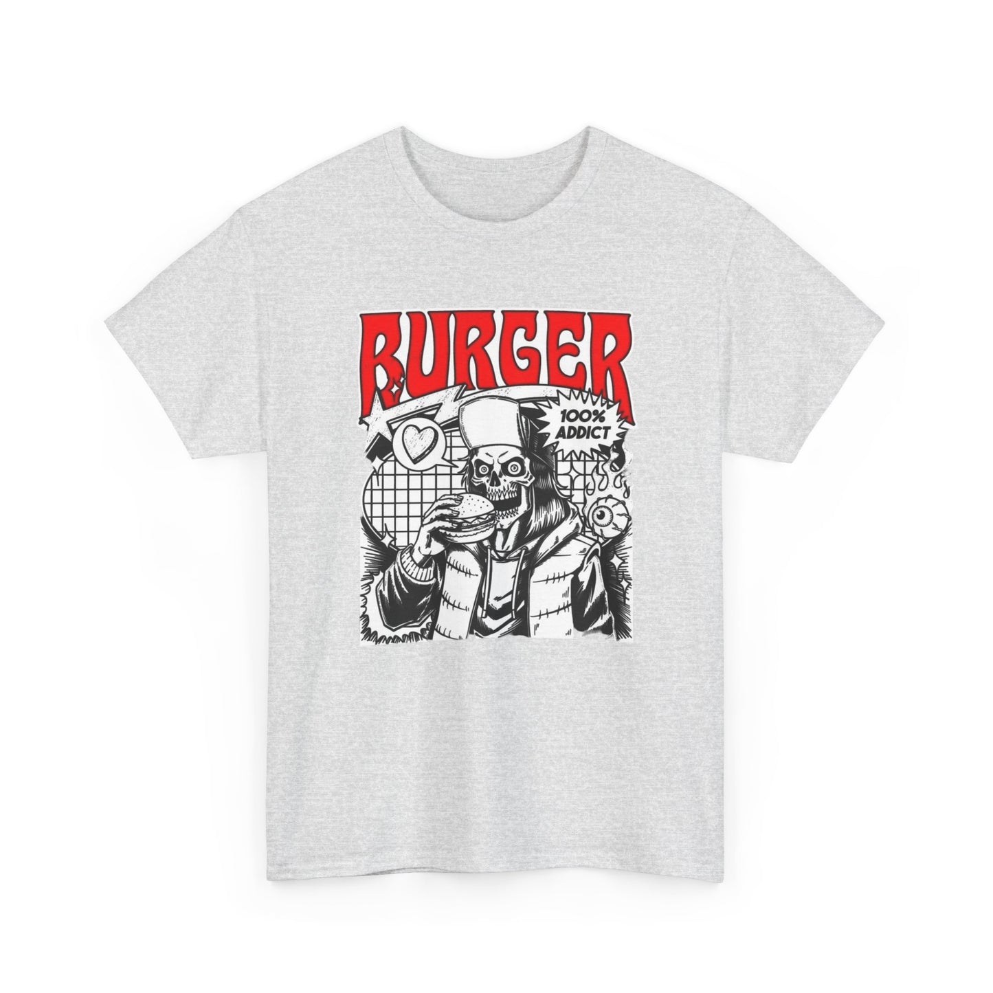 Burger Addict Funny Graphic T Shirt Unisex Heavy Cotton Tee
