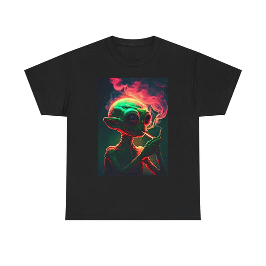 Alien Smoking Weed T Shirt BRAND NEW Apparel Unisex Heavy Cotton Tee