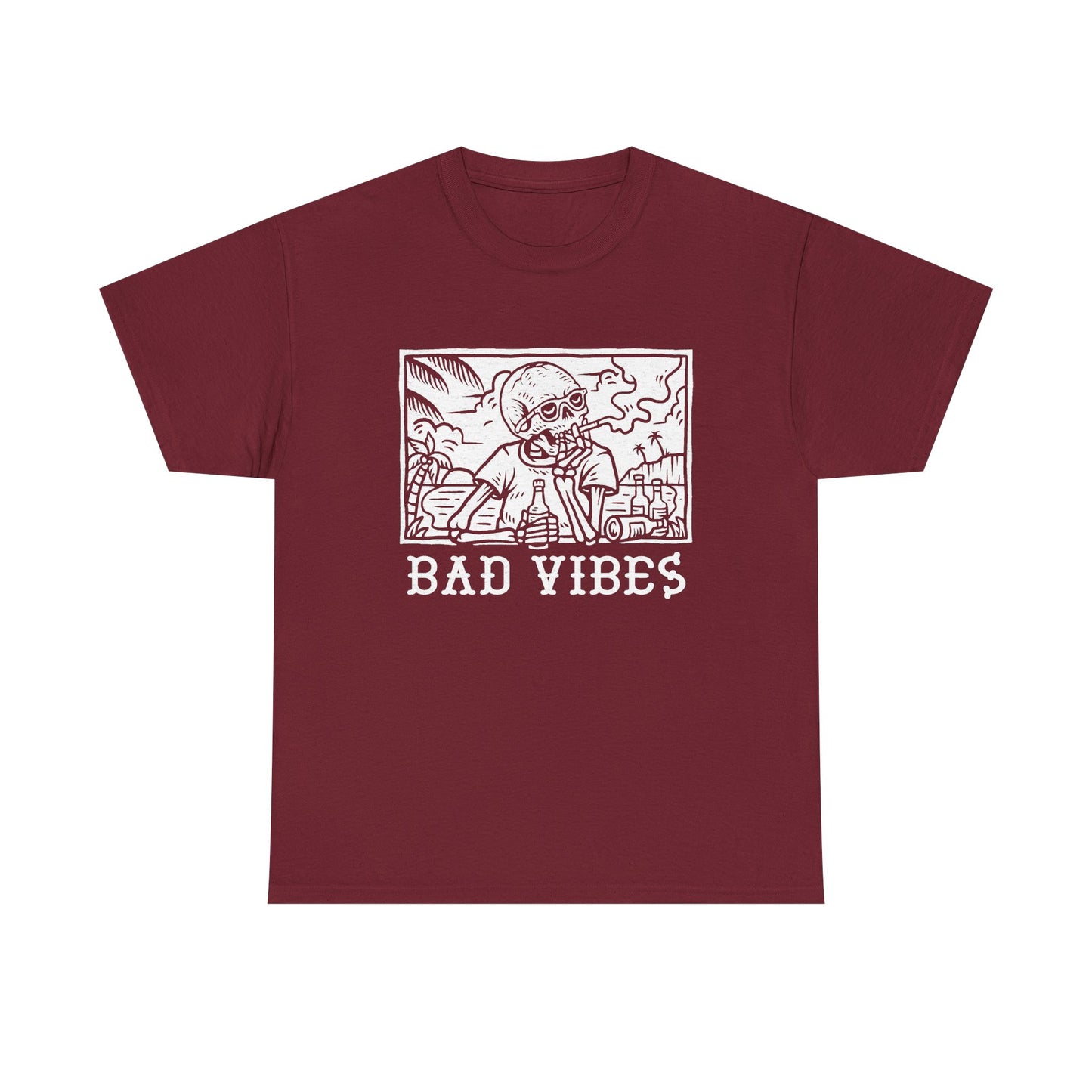 Bad Vibes Graphic T Shirt NEW Unisex Heavy Cotton Tee