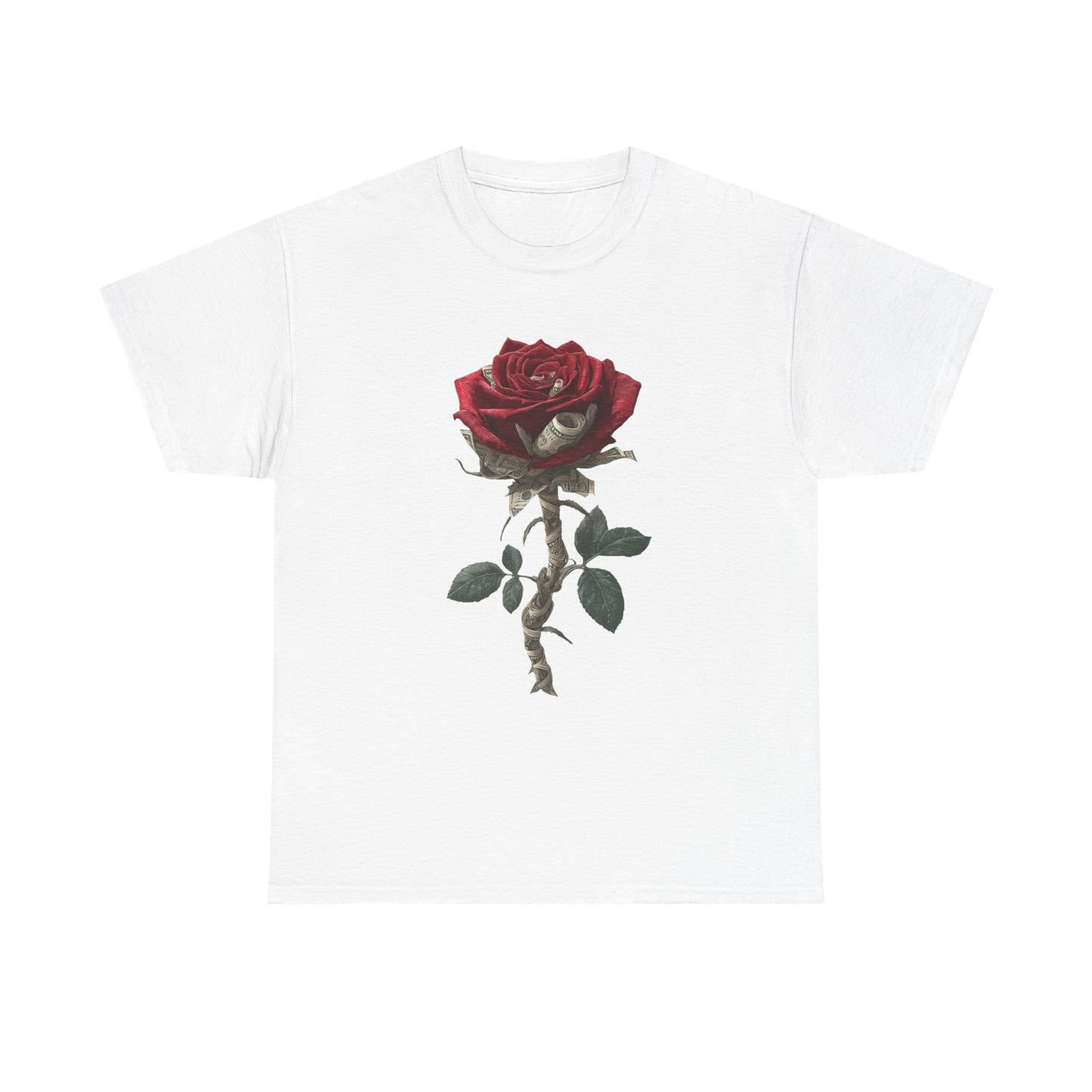 Money Roses T Shirt Graphic Unisex Heavy Cotton Tee NEW GIFT
