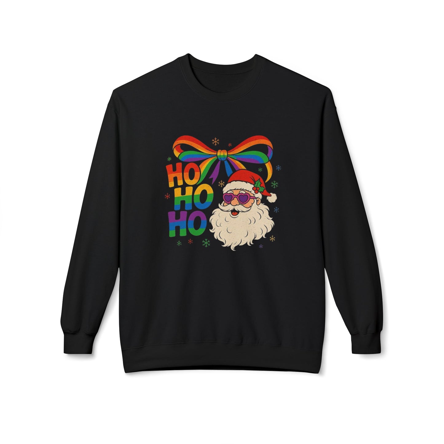 Rainbow Christmas Sweater NEW Unisex Fleece Crewneck Sweatshirt