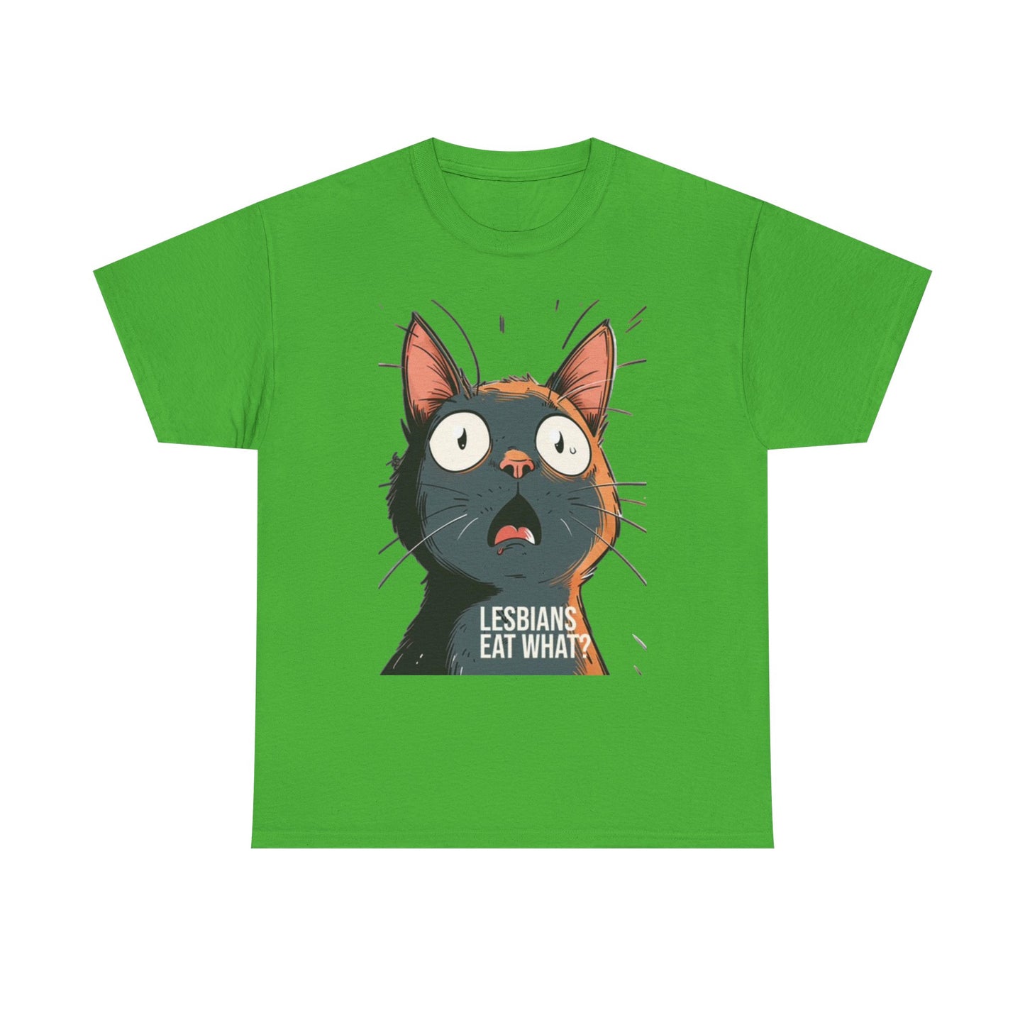 Funny Cat Lesbian Jokes Humor Graphic T Shirt NEW Unisex Heavy Cotton Tee