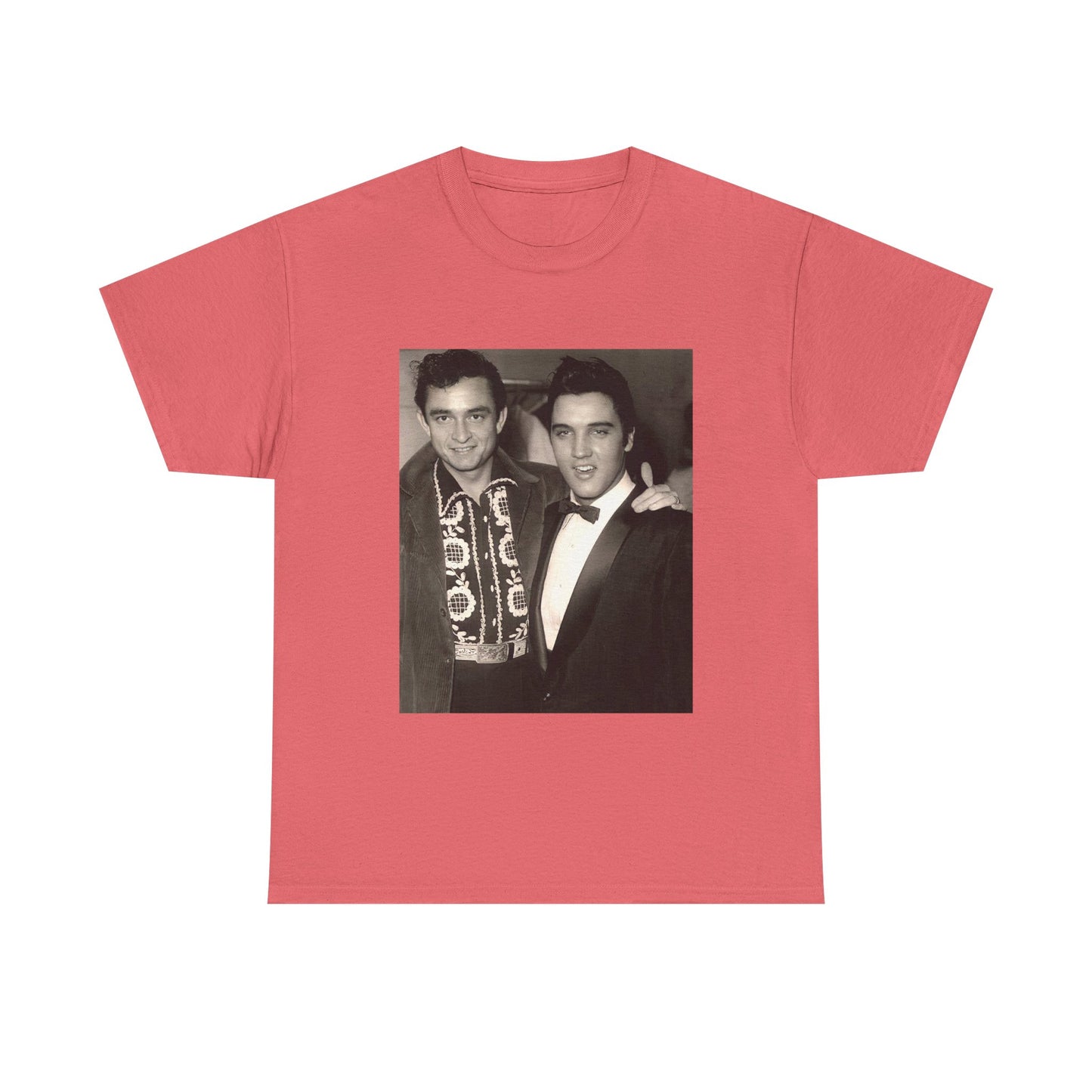 Elvis And Johnny cash shirt vintage graphic art black and white Heavy Cotton