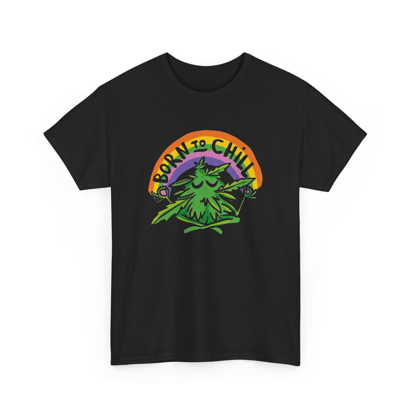Born To Chill Funny Weed T-Shirt NEW Gift Unisex Heavy Cotton Tee