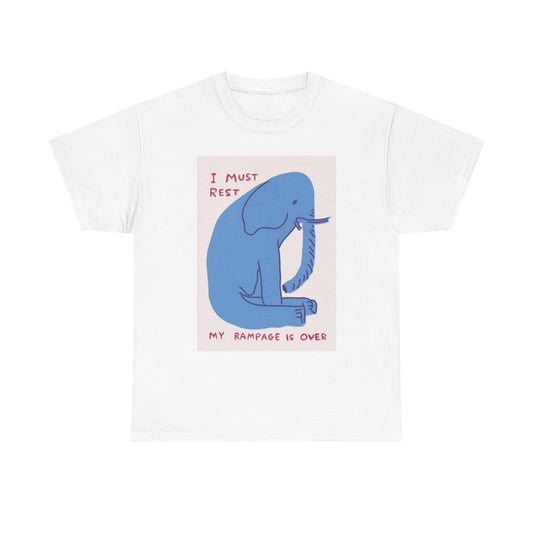 I Must Rest Elephant Graphic T Shirt Funny Art Unisex Heavy Cotton Tee