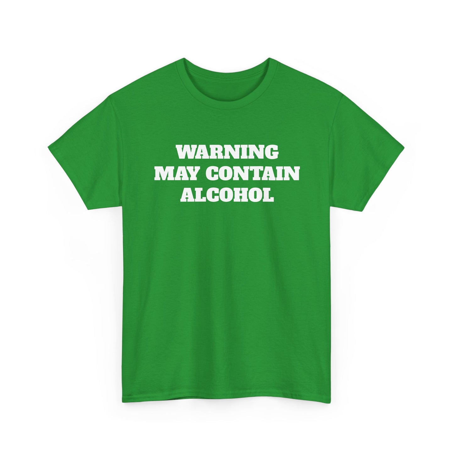 Funny May Contain Alcohol T-shirt comedy graphic party gift Unisex Heavy Cotton