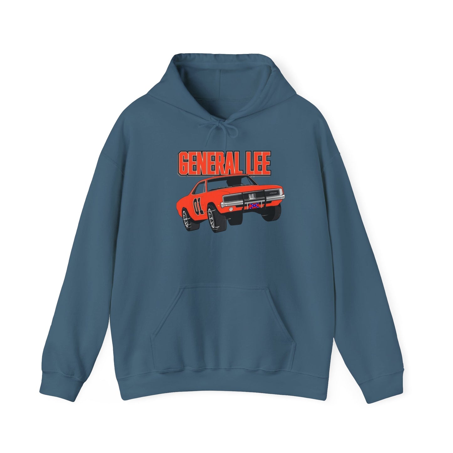 General Lee Charger Retro Graphic Hoodie Unisex Heavy Blend™ Hooded Sweatshirt
