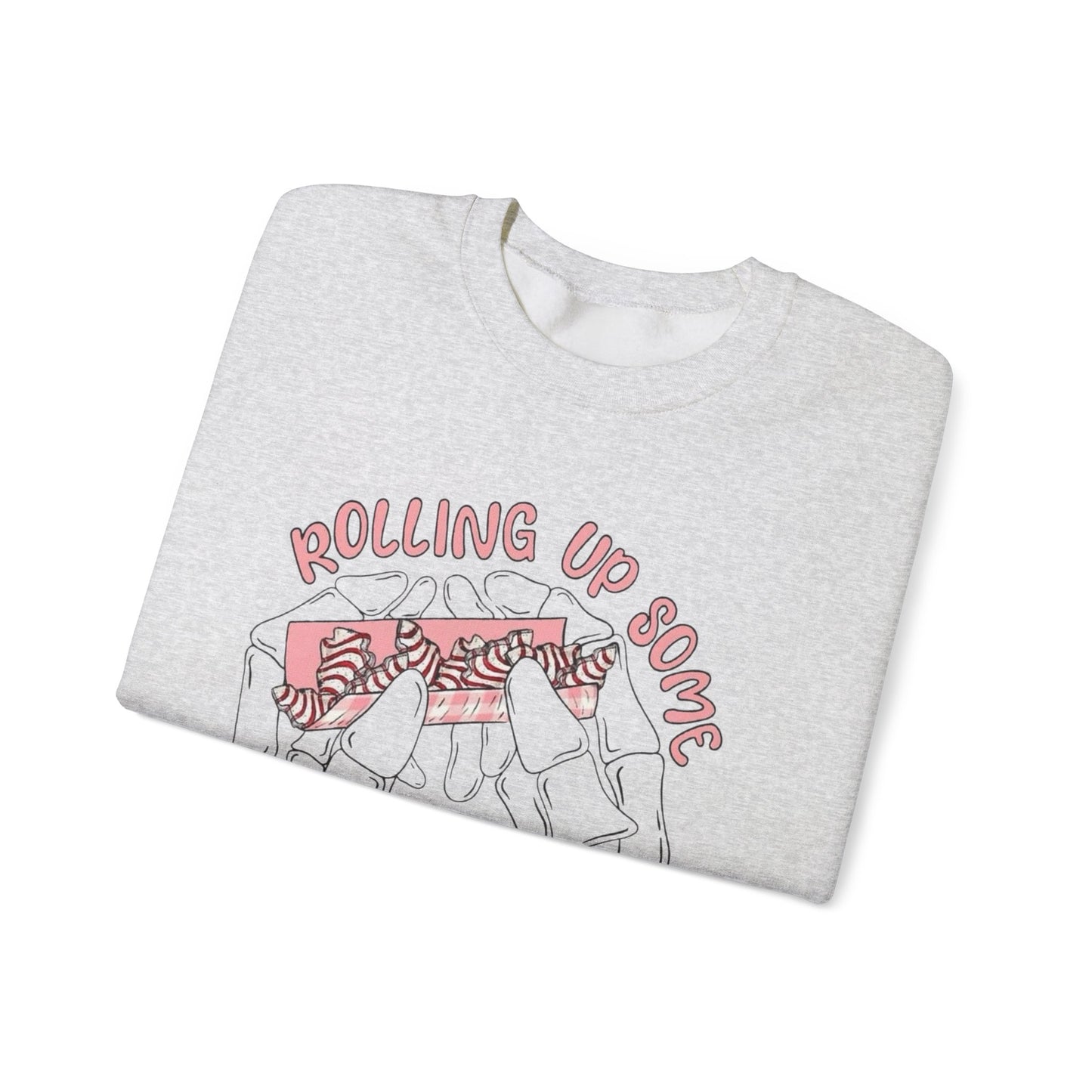 Rolling Up Some Christmas Spirit Funny Sweater NEW Heavy Crewneck Sweatshirt