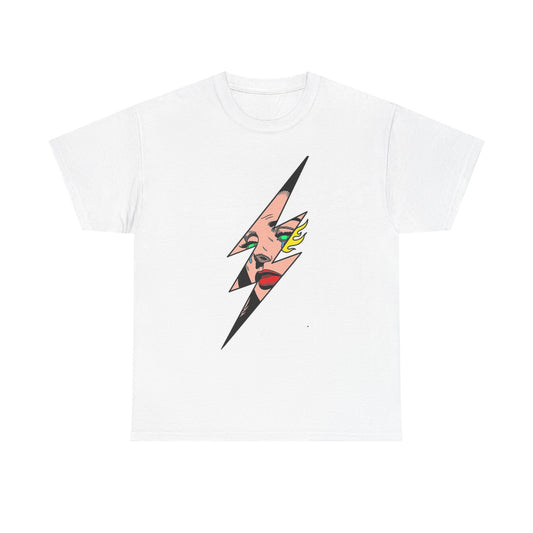 Crying Model Lightning Bolt Graphic T Shirt Unisex Heavy Cotton Tee