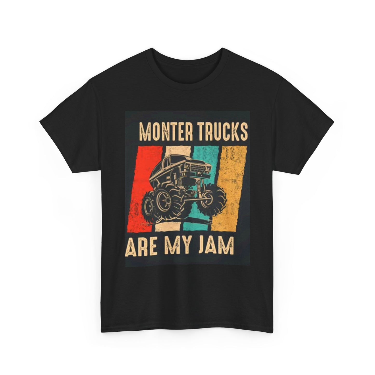 Monster Trucks Are My jam Graphic T Shirt Retro Unisex Heavy Cotton Tee