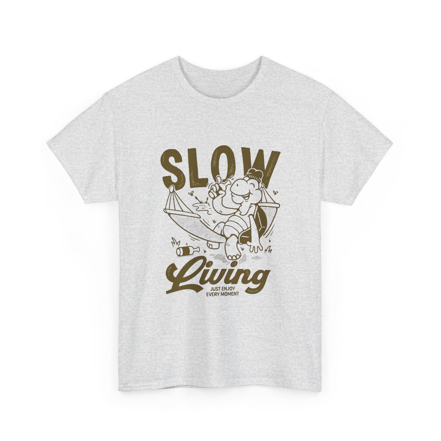 Slow Living Graphic T-Shirt Comfy Cotton Tee Brand NEW