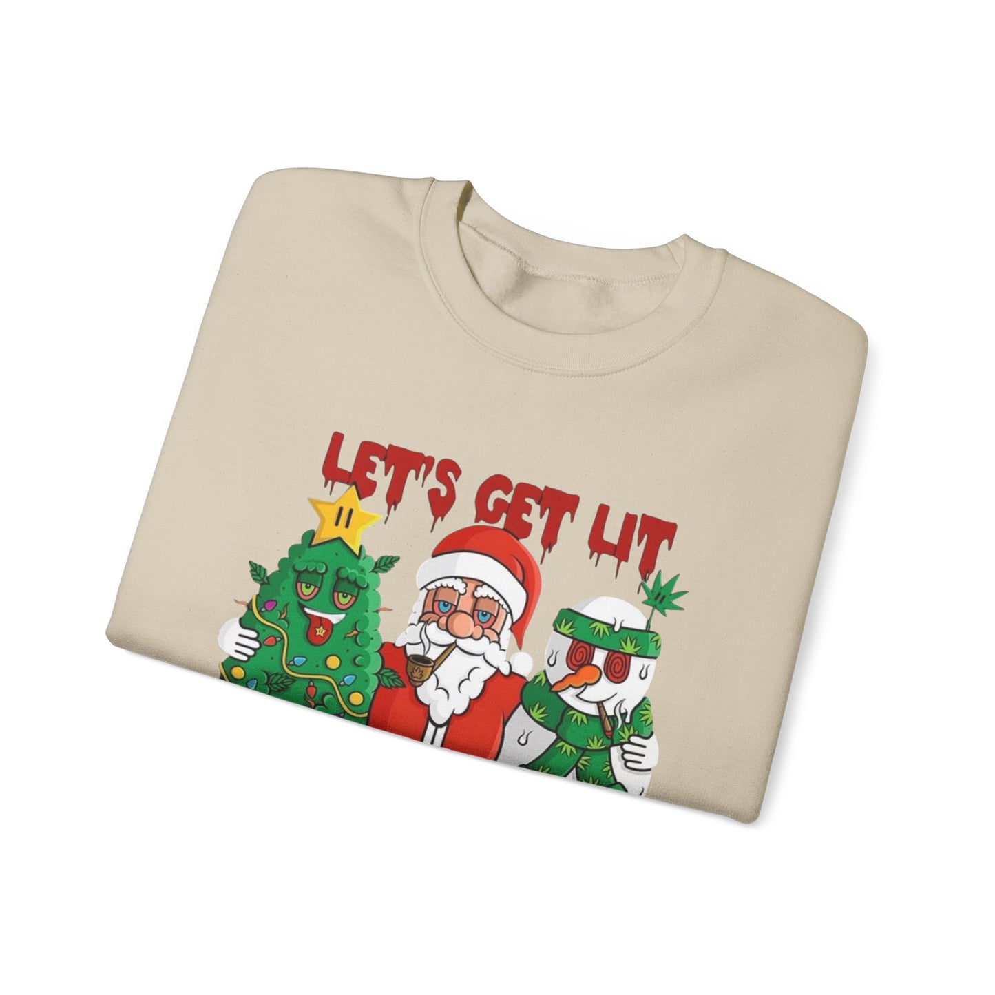 Lets Get Lit Santa Christmas Sweater NEW Unisex Heavy Blend™ Crewneck Sweatshirt