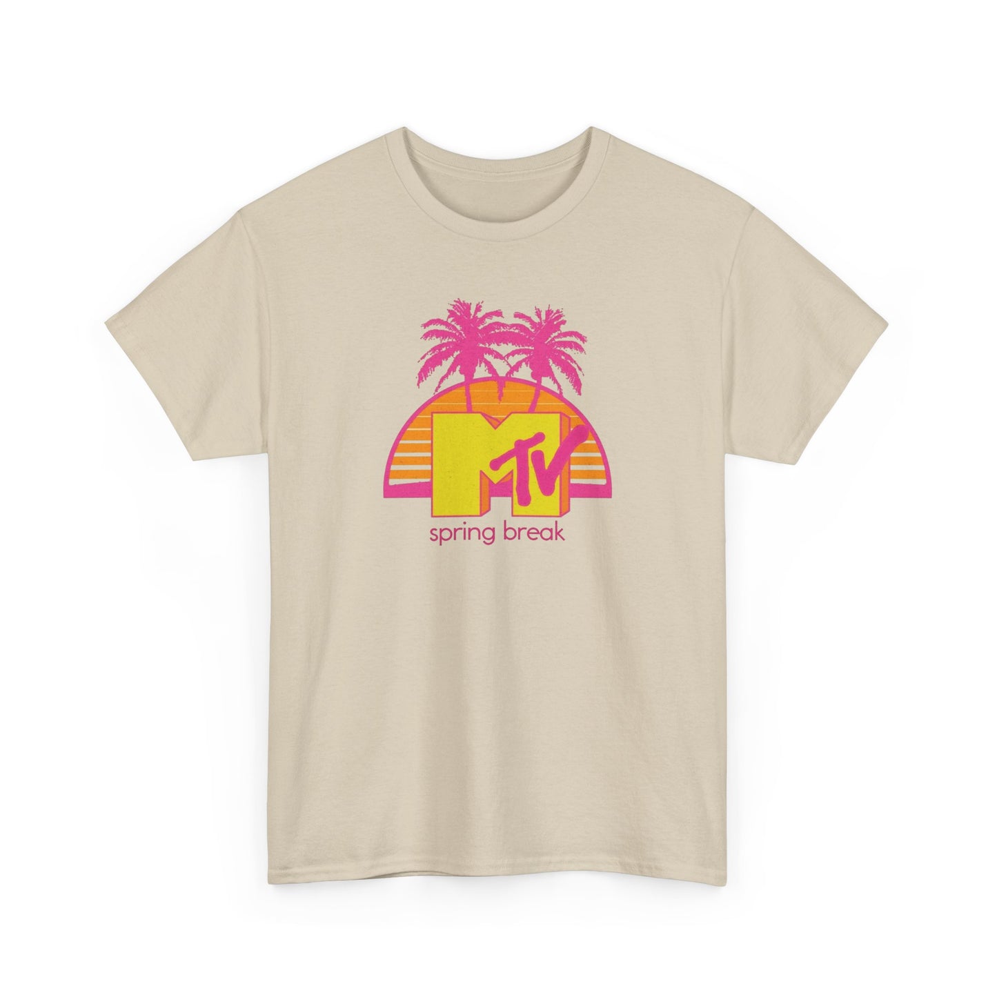 MTV Spring Break Vintage Tropical Graphic T-Shirt Unisex Heavy Cotton Tee