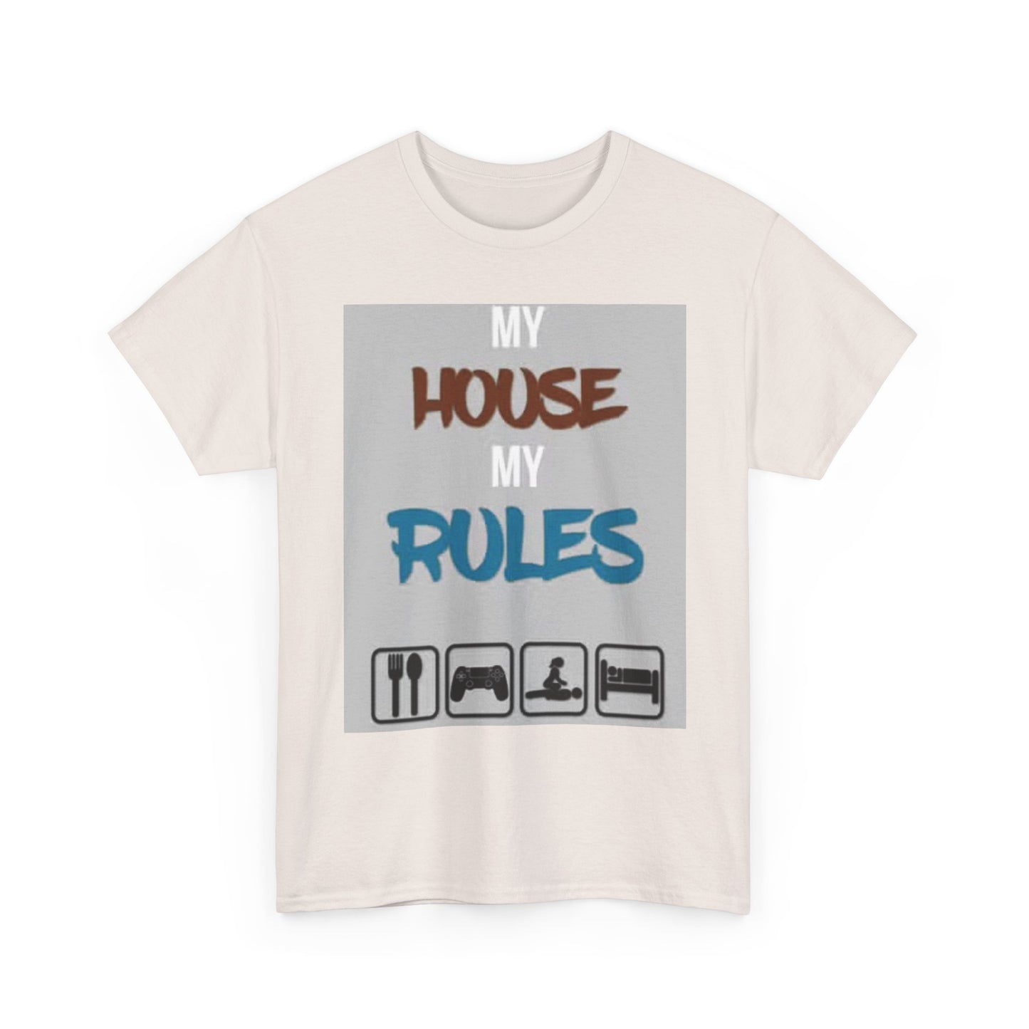 My House My Rules Funny Graphic T Shirt Unisex Heavy Cotton Tee