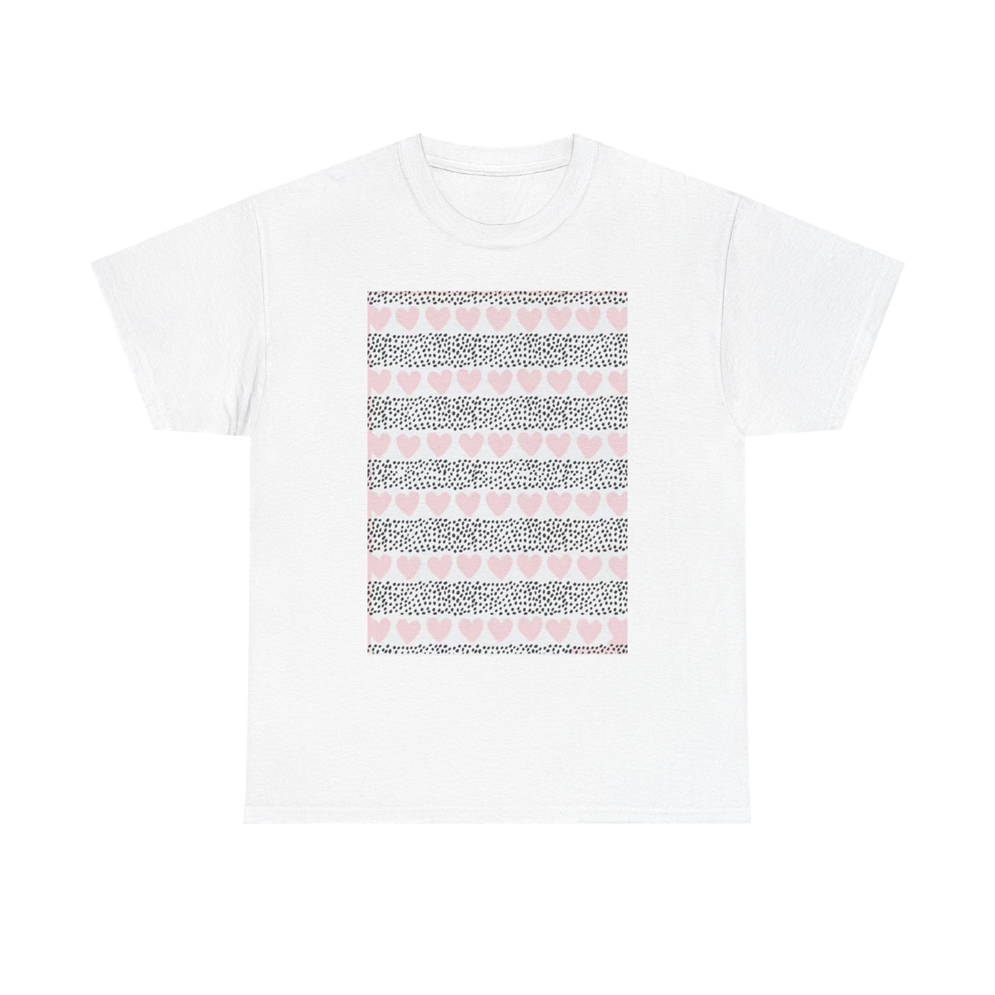Pink Hearts Graphic T Shirt Love Amor Unisex Heavy Cotton Tee
