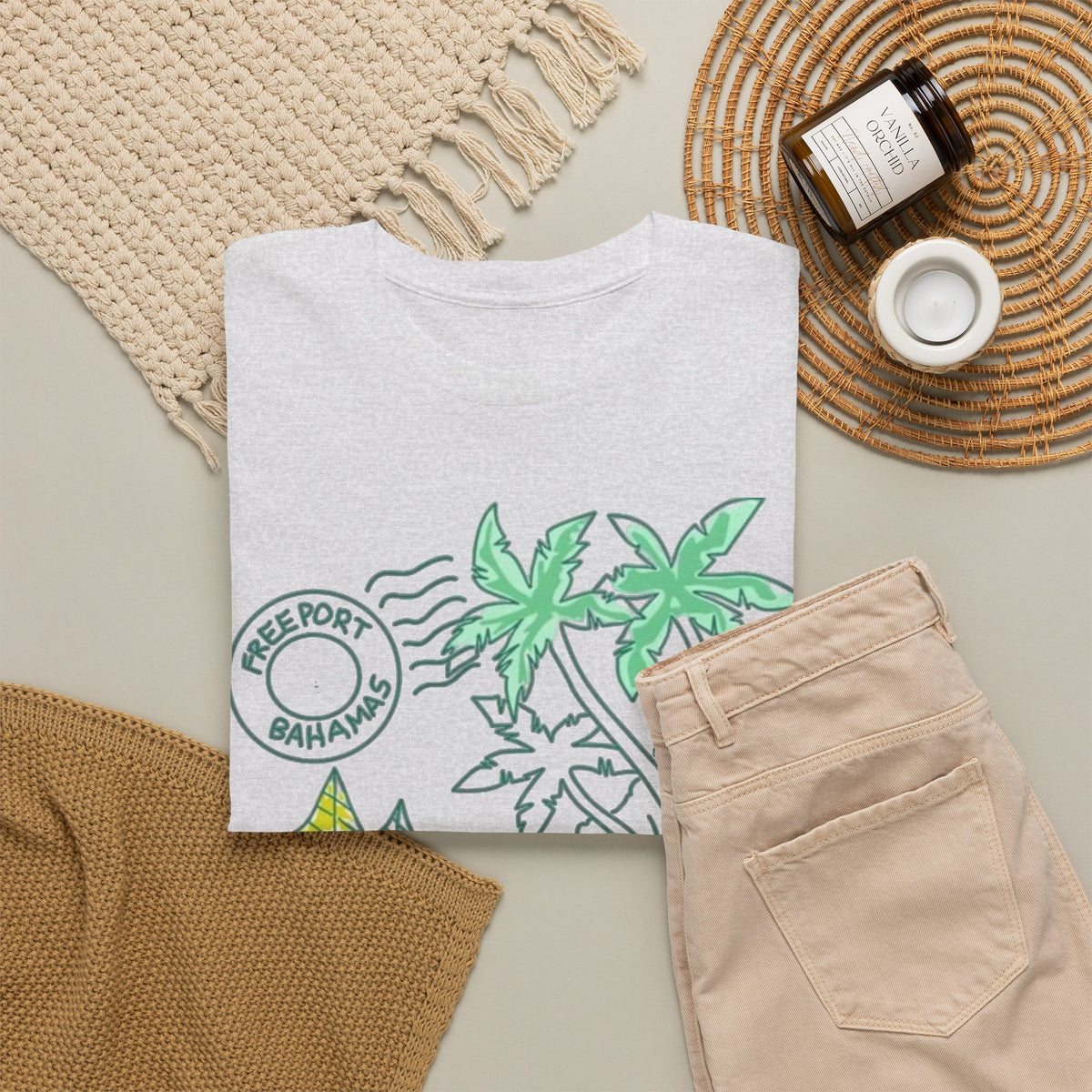 Bahamas Palm Tree Island Graphic T-Shirt Men's Graphic Tee