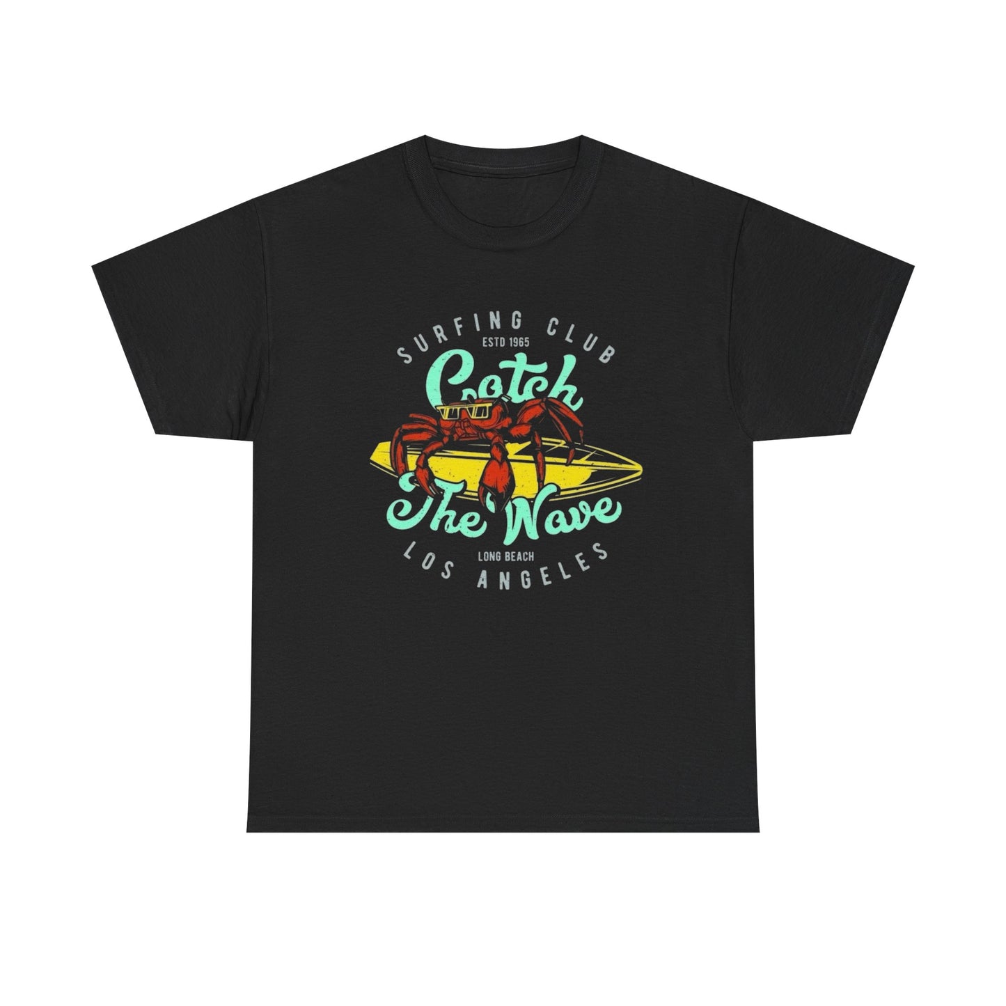 Catch The Wave Surf Club Graphic T Shirt Unisex Heavy Cotton Tee New Gift