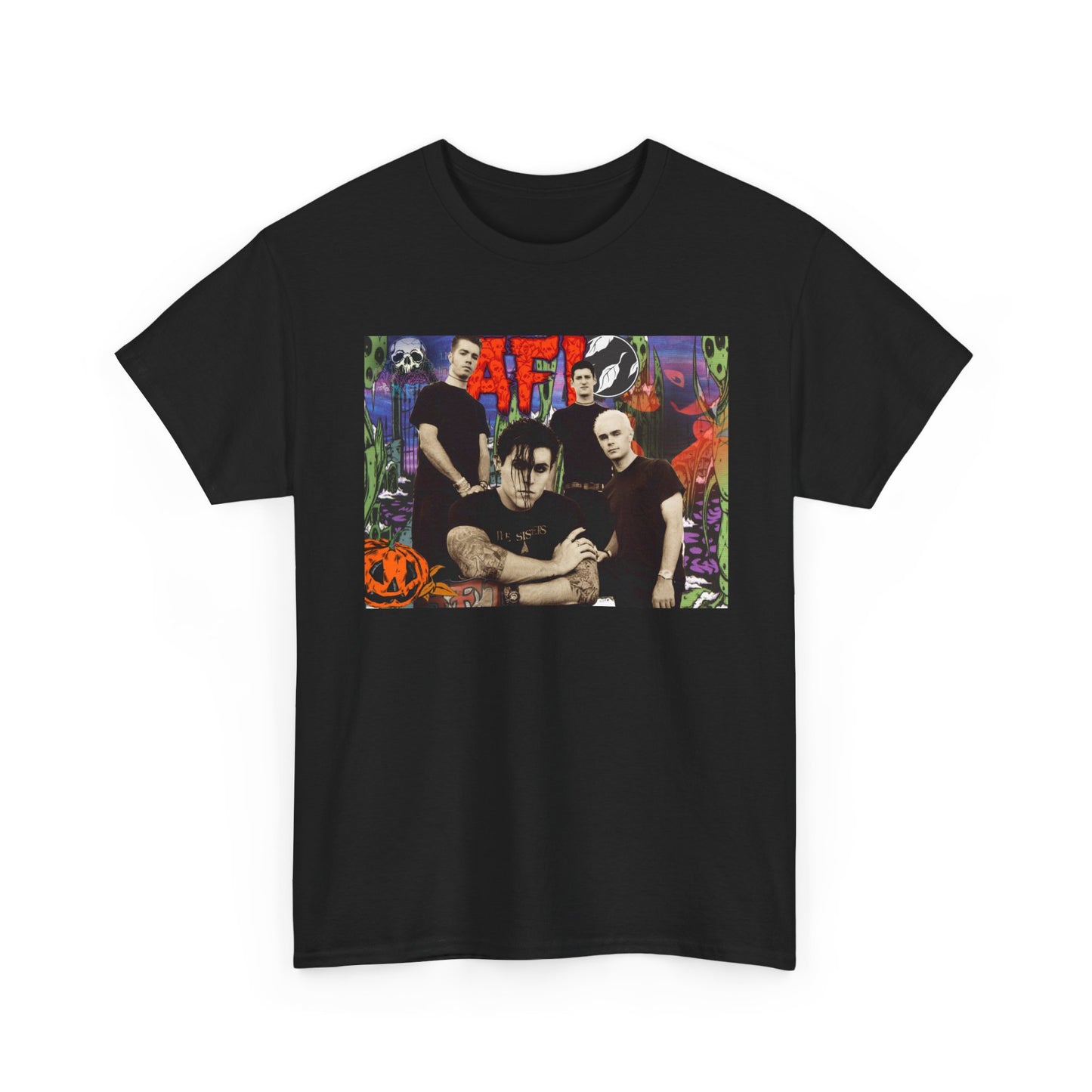 AFI Tshirt Punk Rock Emo Skull Graphic Unisex Heavy Cotton Tee Tour Merch 4