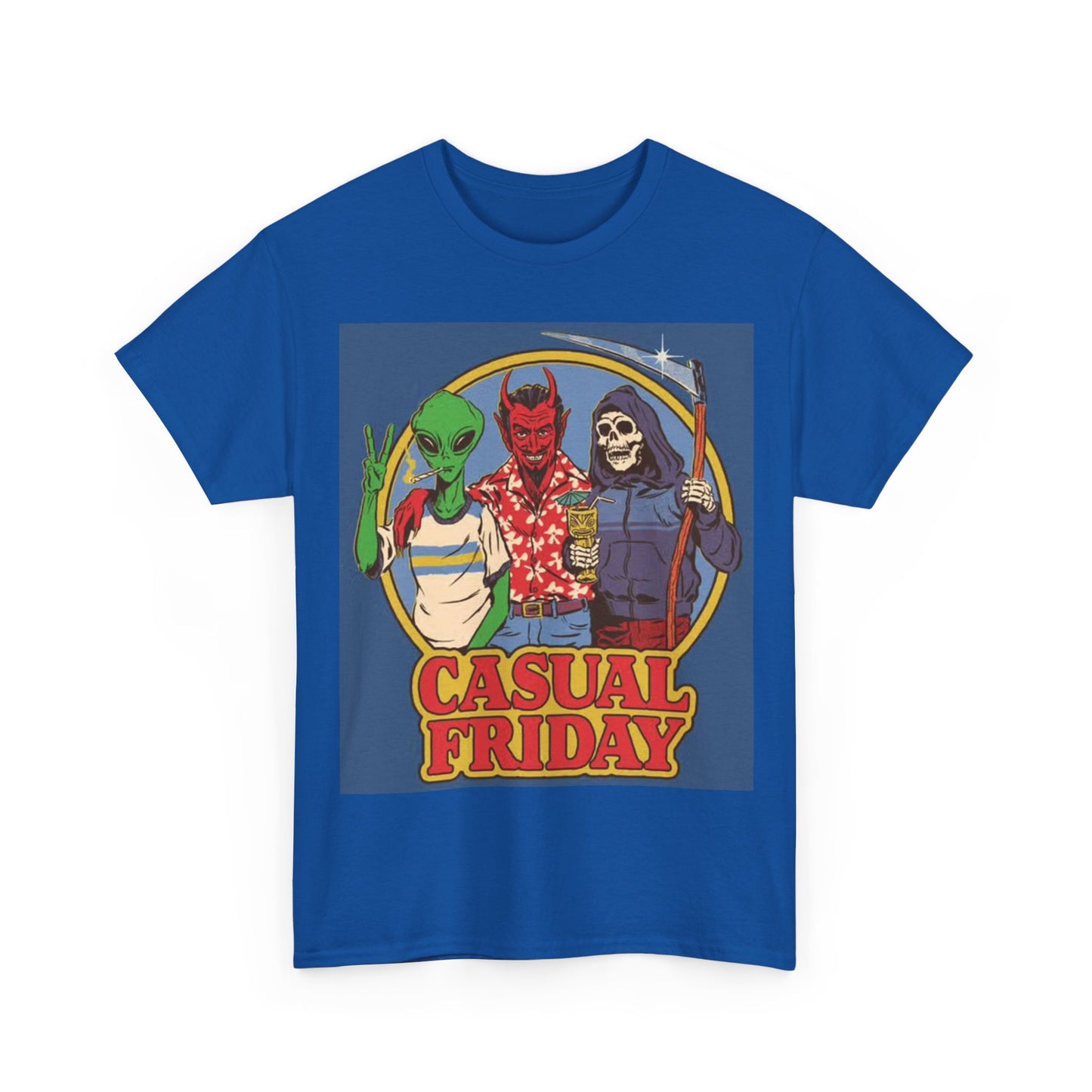 Casual Friday Tshirt Funny Graphic Retro 80s Unisex Heavy Cotton Tee