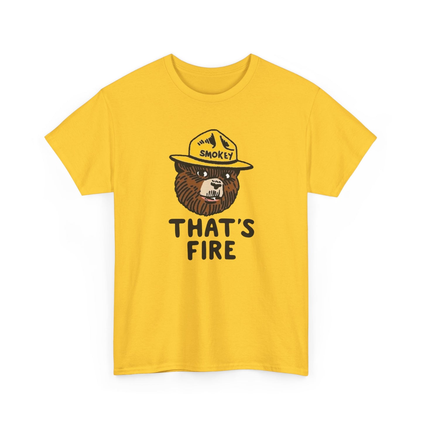 Smokey The Bear That's Fire Funny Graphic T Shirt NEW ADULT TEE VINTAGE