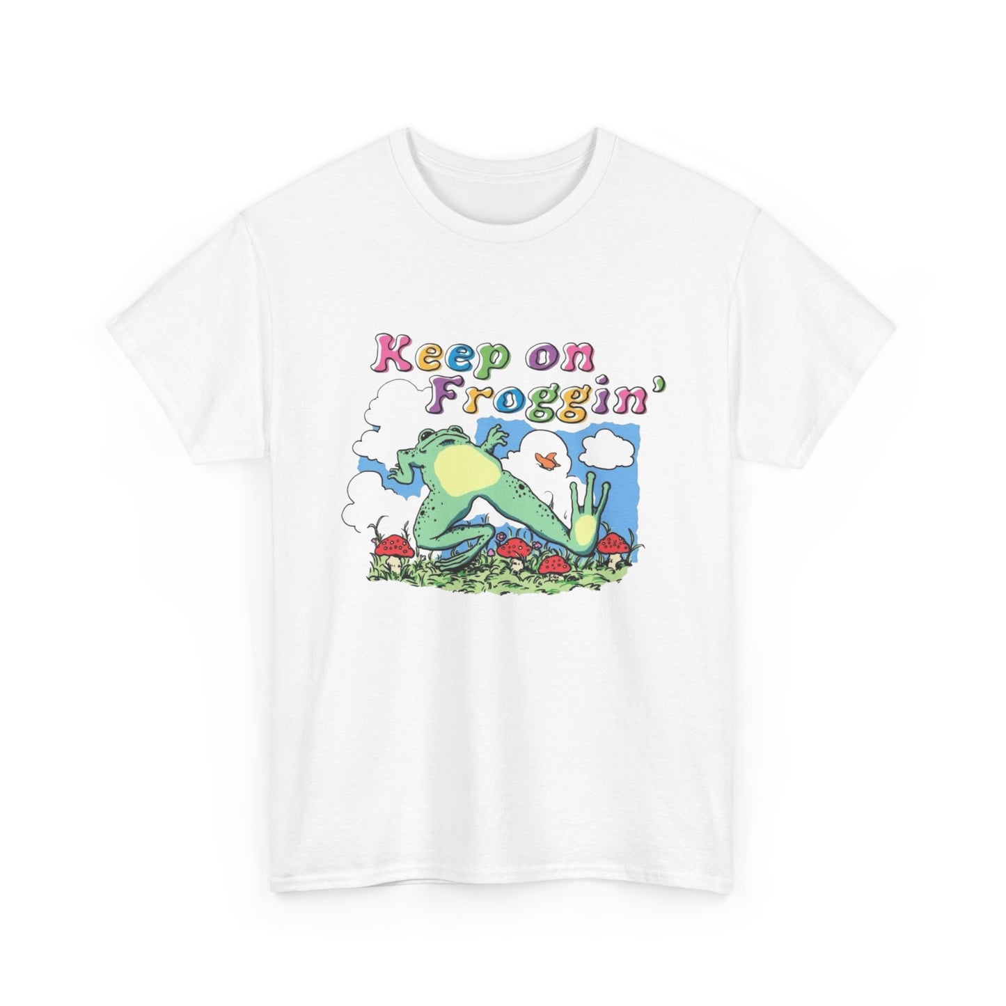Keep on Froggin' Frog Illustration Tee | Retro Cute Frog Graphic