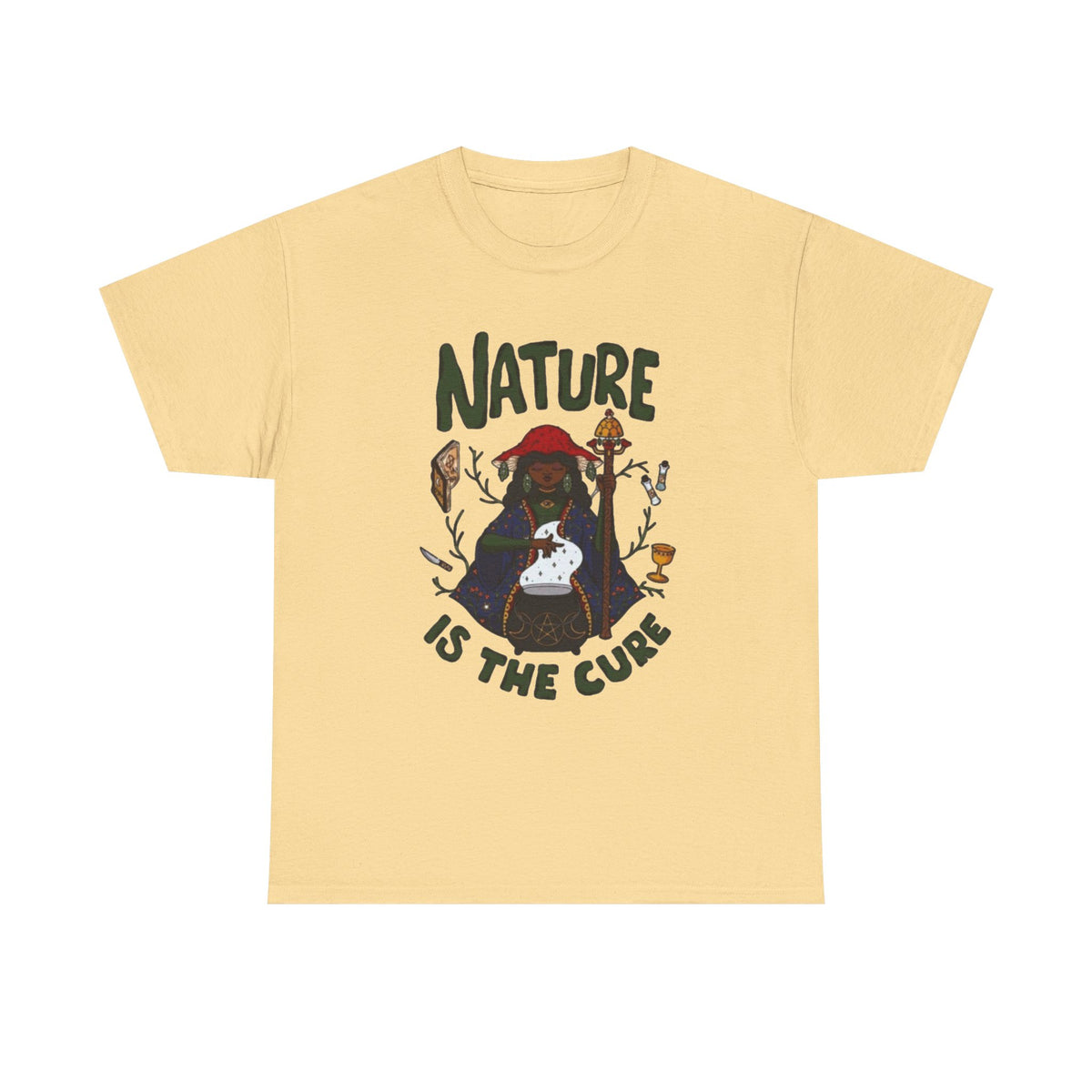 Nature Is The Cure Graphic T Shirt Men's  Heavy Cotton Tee