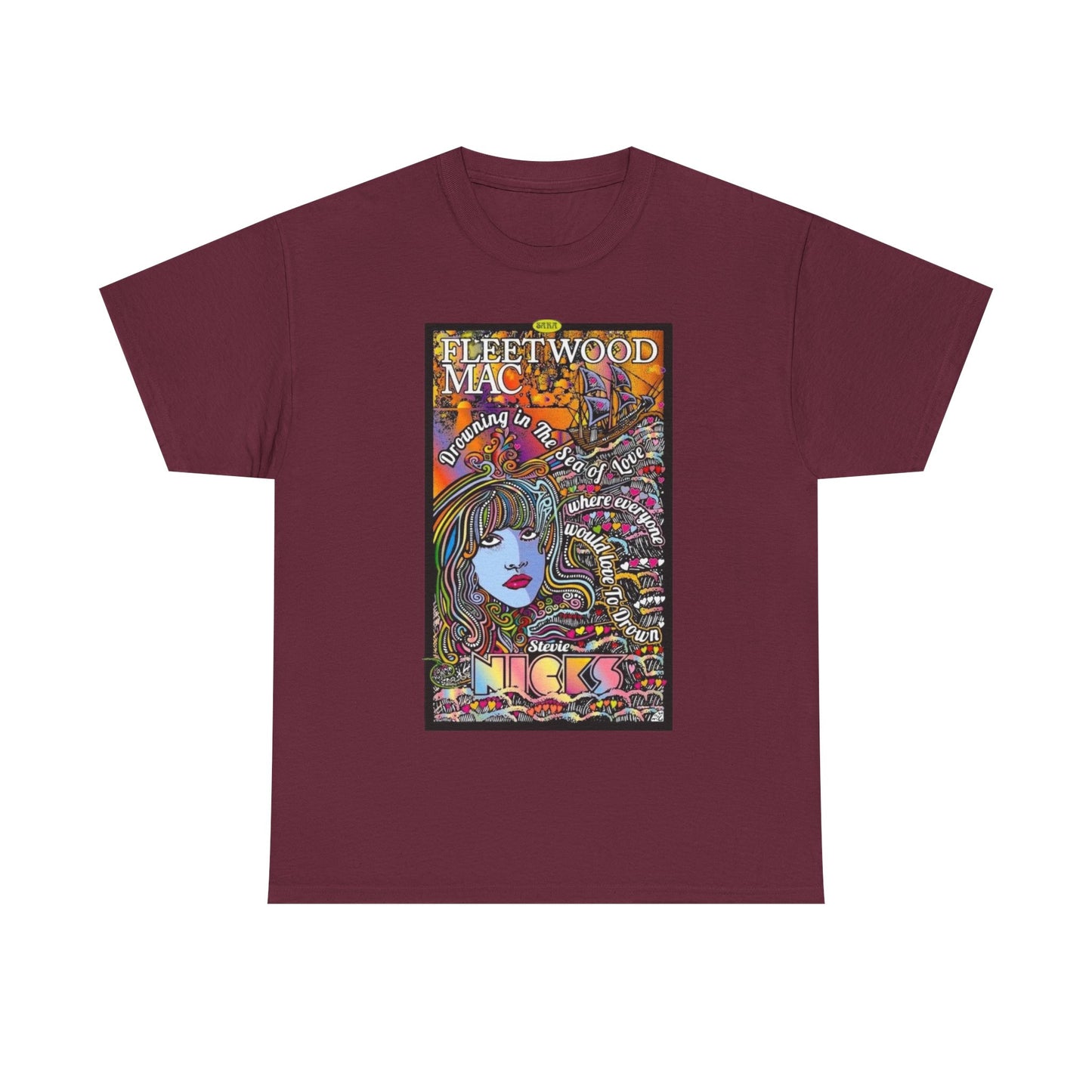 Fleetwood Mac T-shirt graphic vintage art 70s Unisex Heavy Cotton Tee