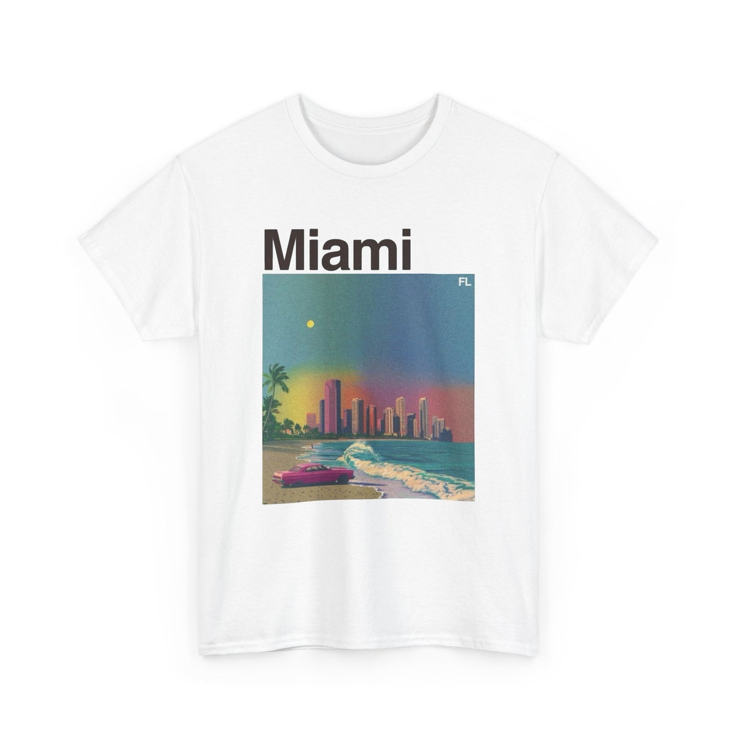 Miami Florida Graphic T Shirt NEW ADULT Unisex Heavy Cotton Tee