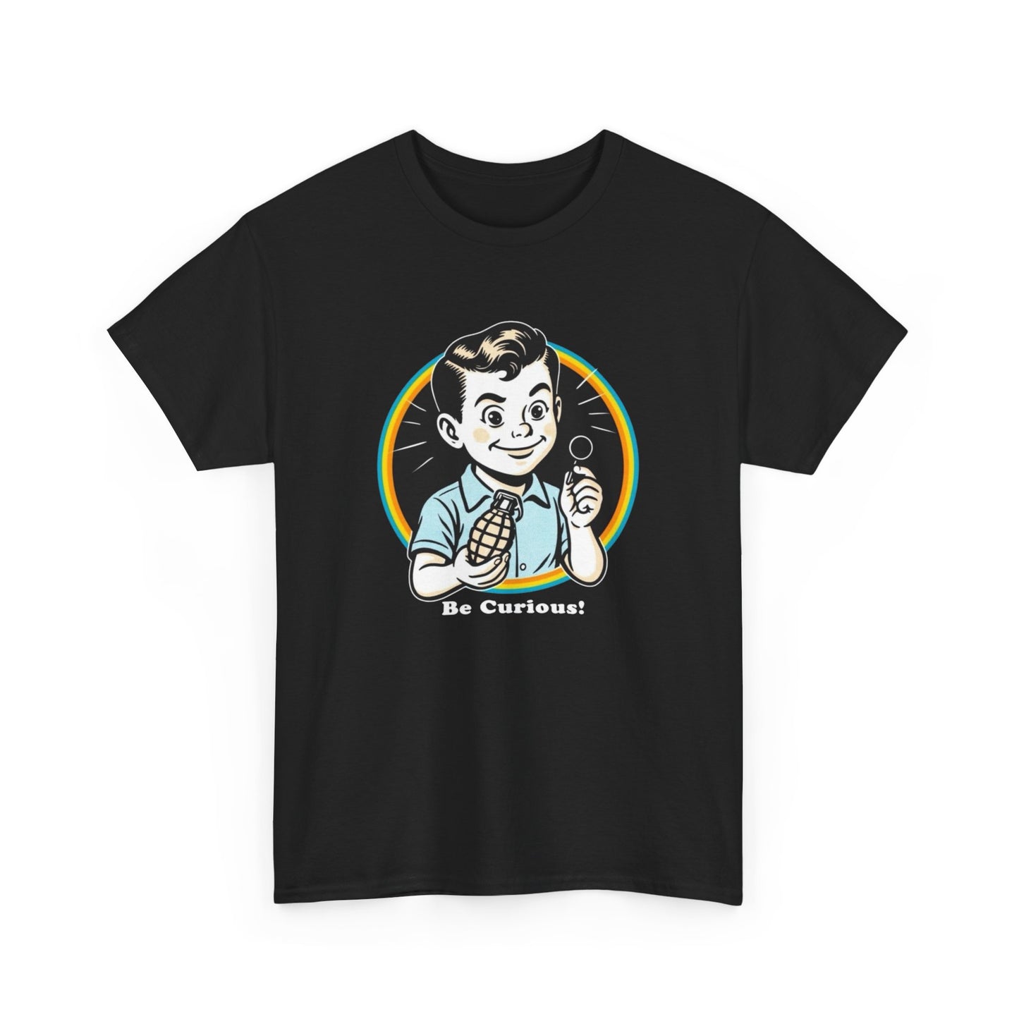 Be Curious Funny Grenade Graphic T Shirt NEW ADULT TEE VINTAGE