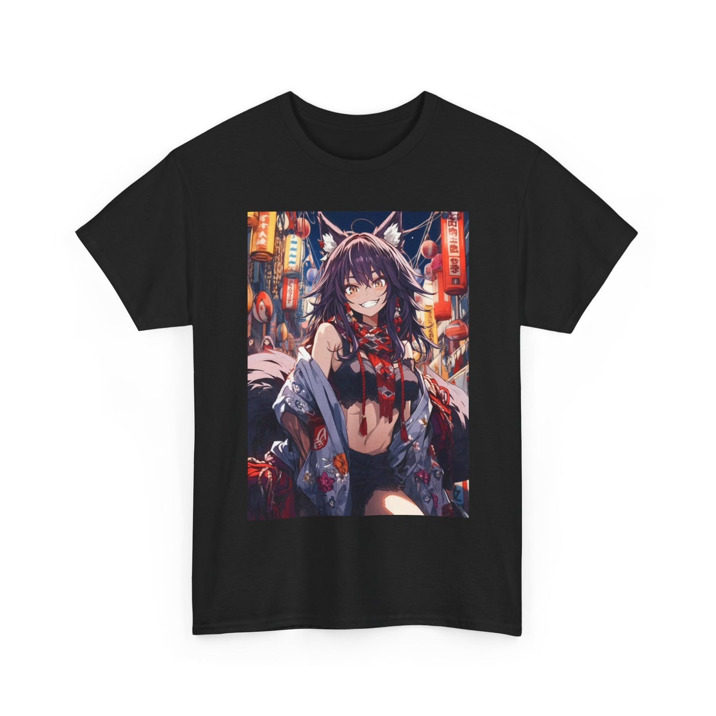 Waifu Anime T-shirt Girl Graphic Cartoon Retro Gaming Unisex Heavy Tee Gamer 19