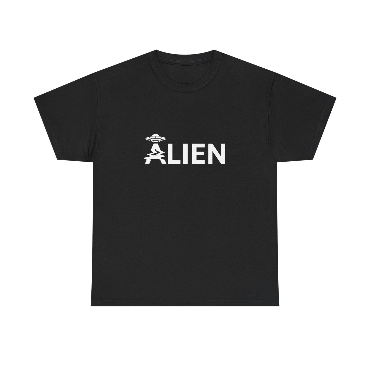 Alien Space Craft Landing Funny Graphic T Shirt Unisex Heavy Cotton Tee