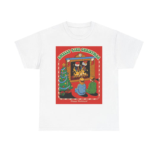 Smells Like Chistmas T Shirt Retro Comedy Unisex Heavy Cotton Tee