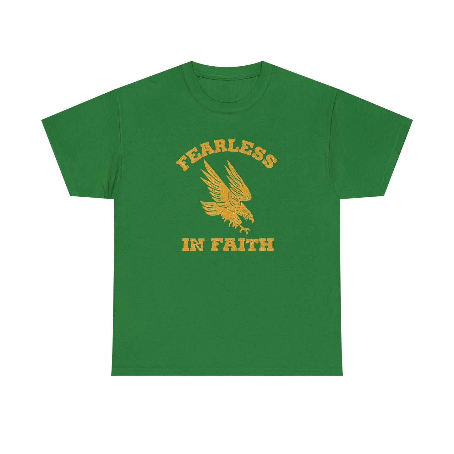 Fearless In Faith Retro Graphic T Shirt Men's Heavy Cotton Tee - Quality - Modern True to Size