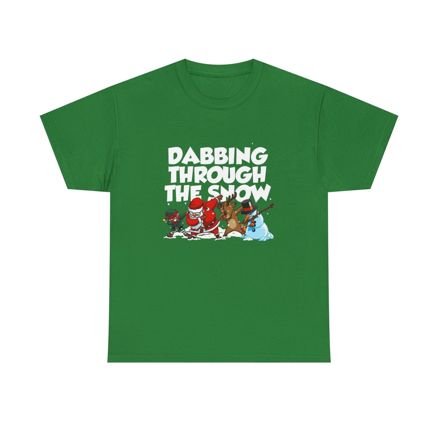 Dabbing Through The Snow Christmas Graphic T Shirt NEW Unisex Heavy Cotton Tee