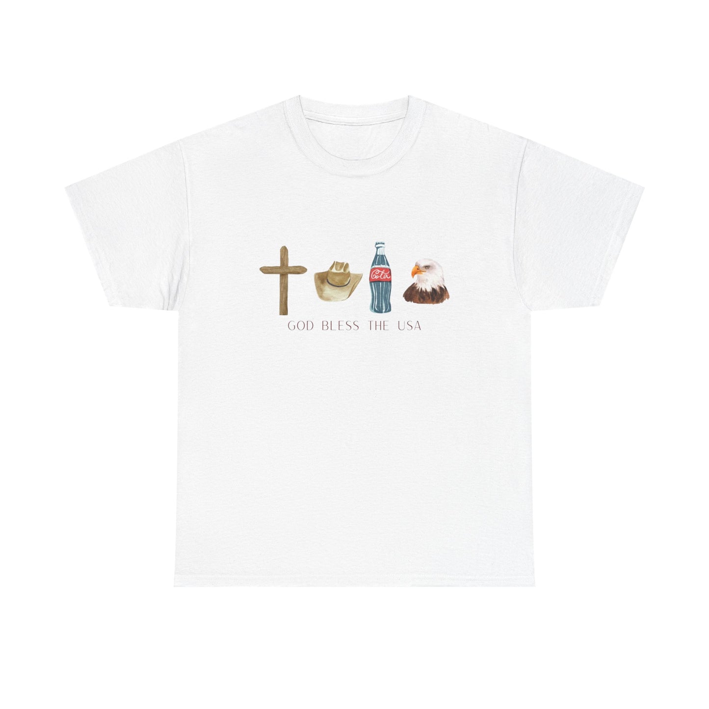 God Bless The USA T Shirt Graphic Men's Heavy Cotton Tee