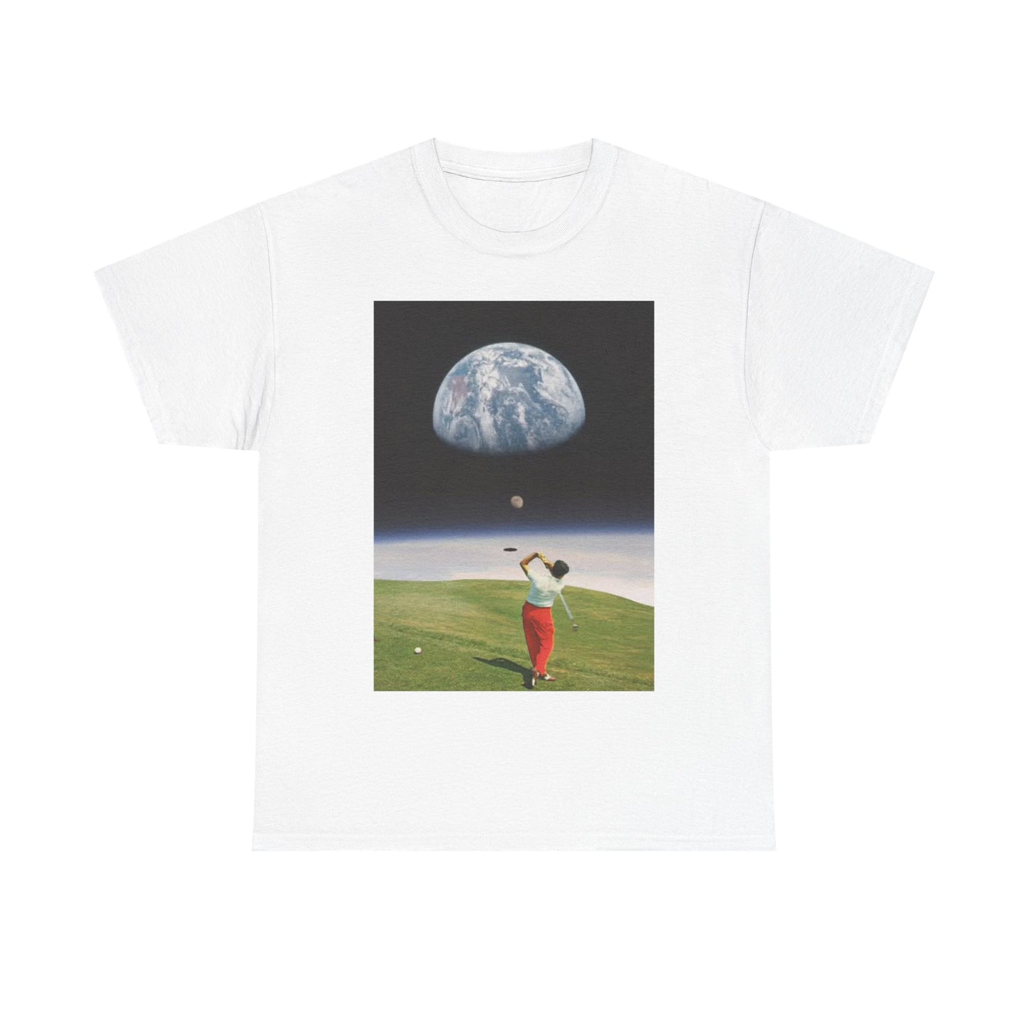 Golfing On The Moon Tshirt Outdoors Happy Gilmore Unisex Heavy Cotton Tee