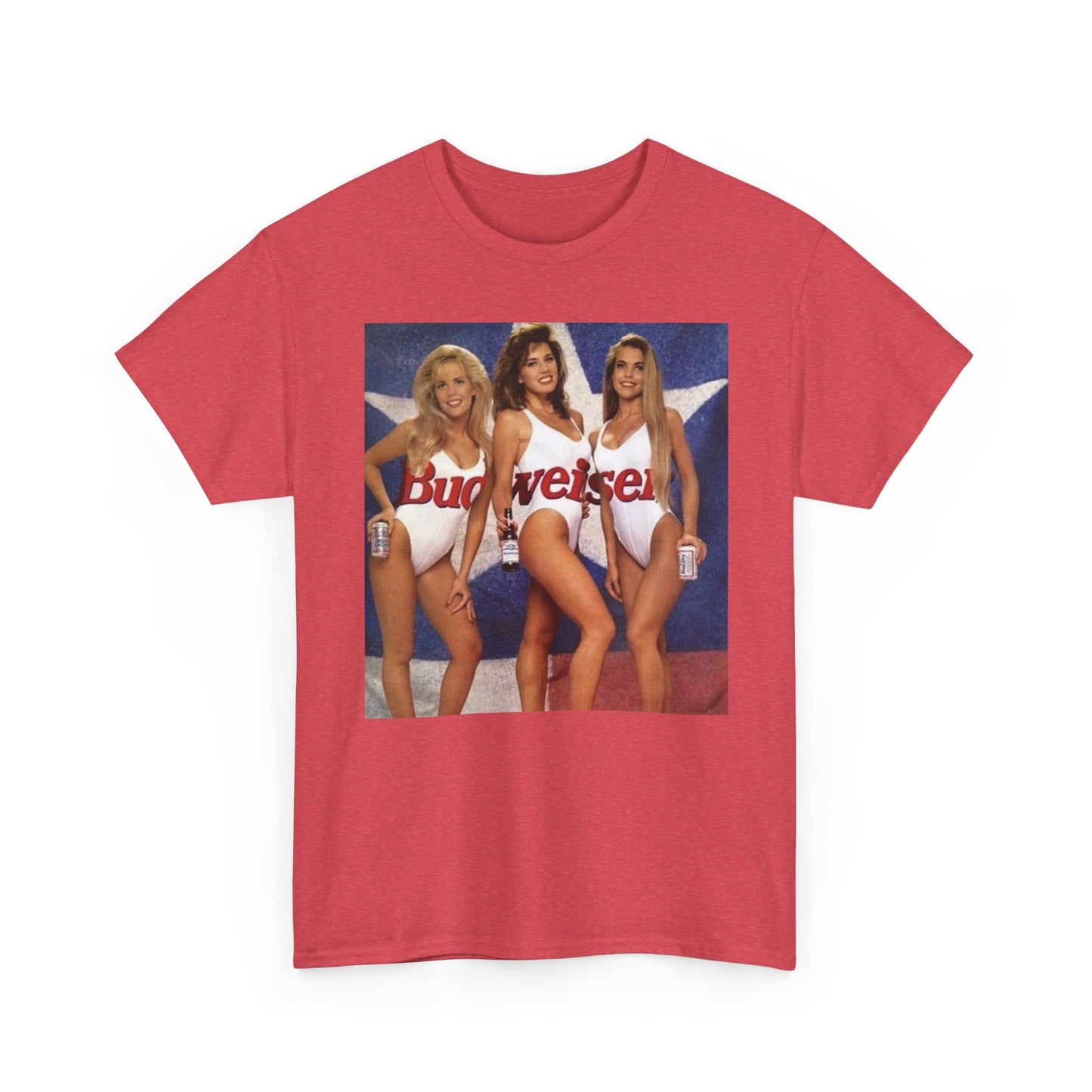 Bud Girls Vintage Poster Beer Graphic T Shirt NEW Unisex Heavy Cotton Tee