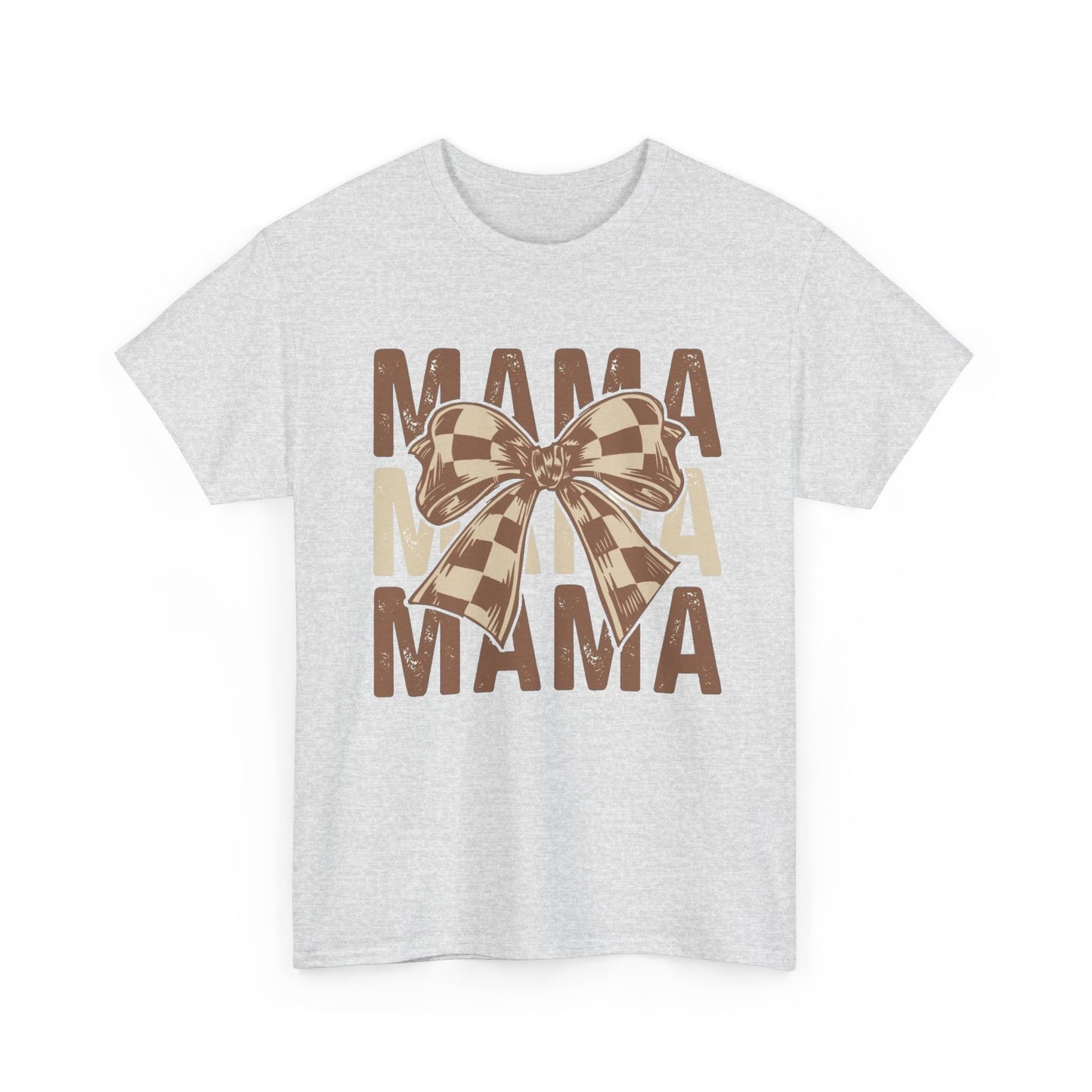 Mama Checkered Pattern Brown Cute Graphic T Shirt NEW ADULT