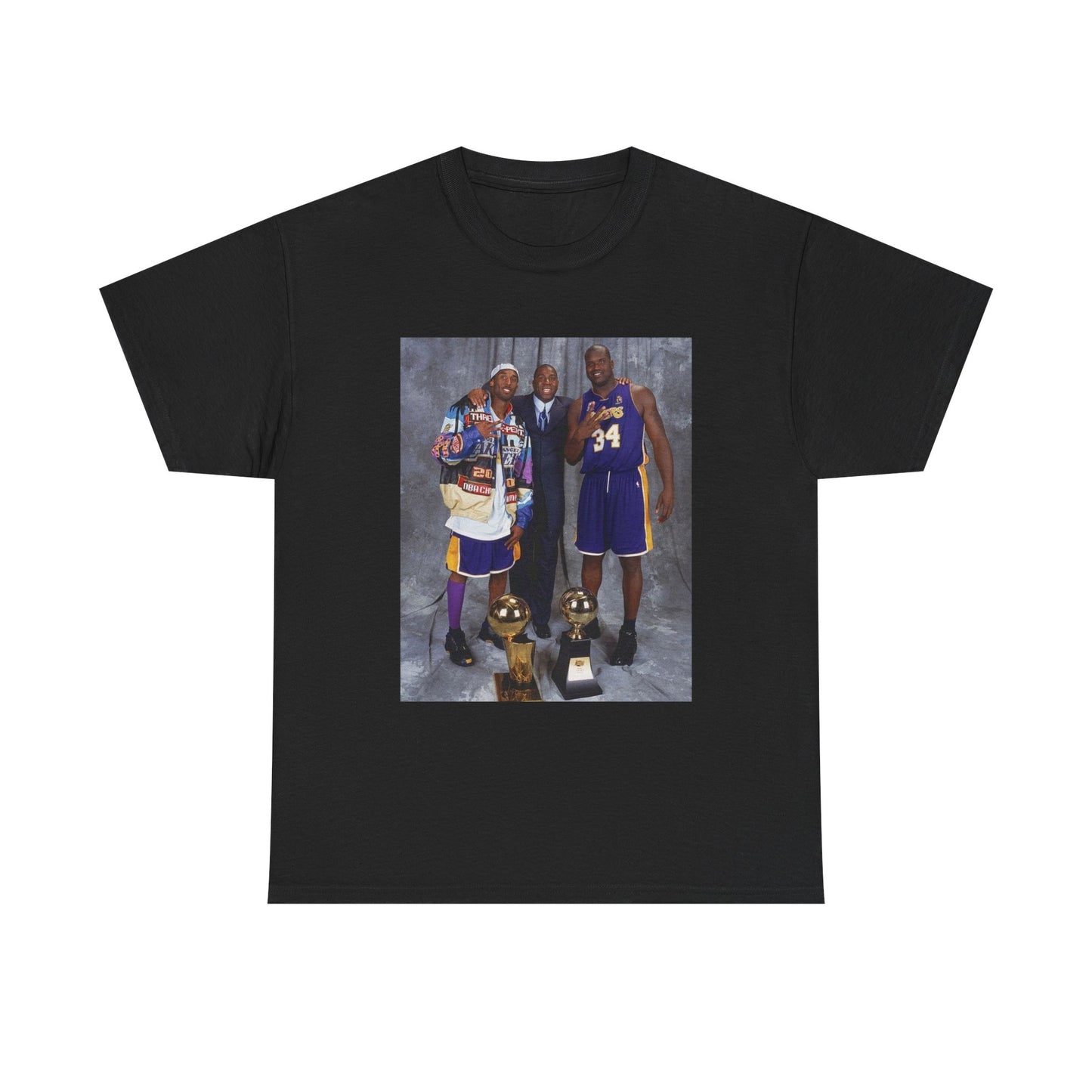 Kobe And Shaq Tshirt Vintage Lakers Retro Dunk Unisex Heavy Cotton Tee magic